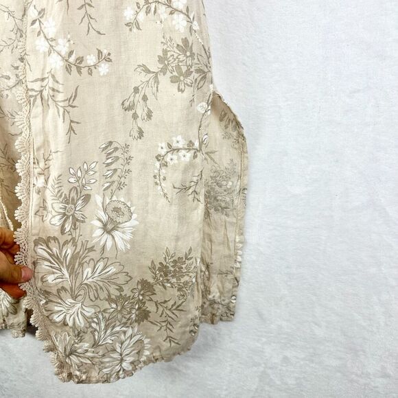 Elena Baldi Linen Duster Cardigan Coverup One Size Floral Boho Lagenlook Beach - Picture 5 of 7